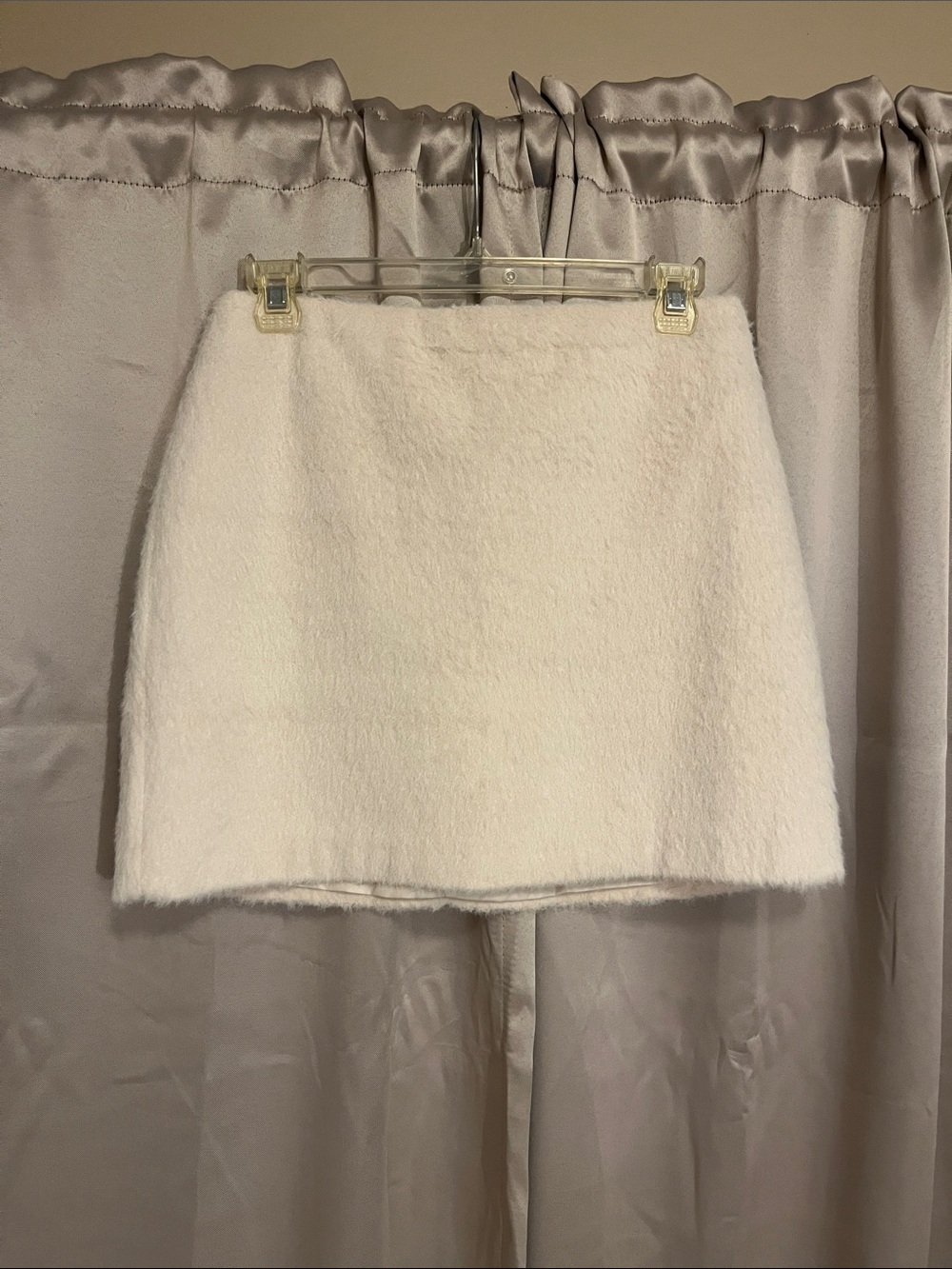 H&M Cream Plush Mini Skirt